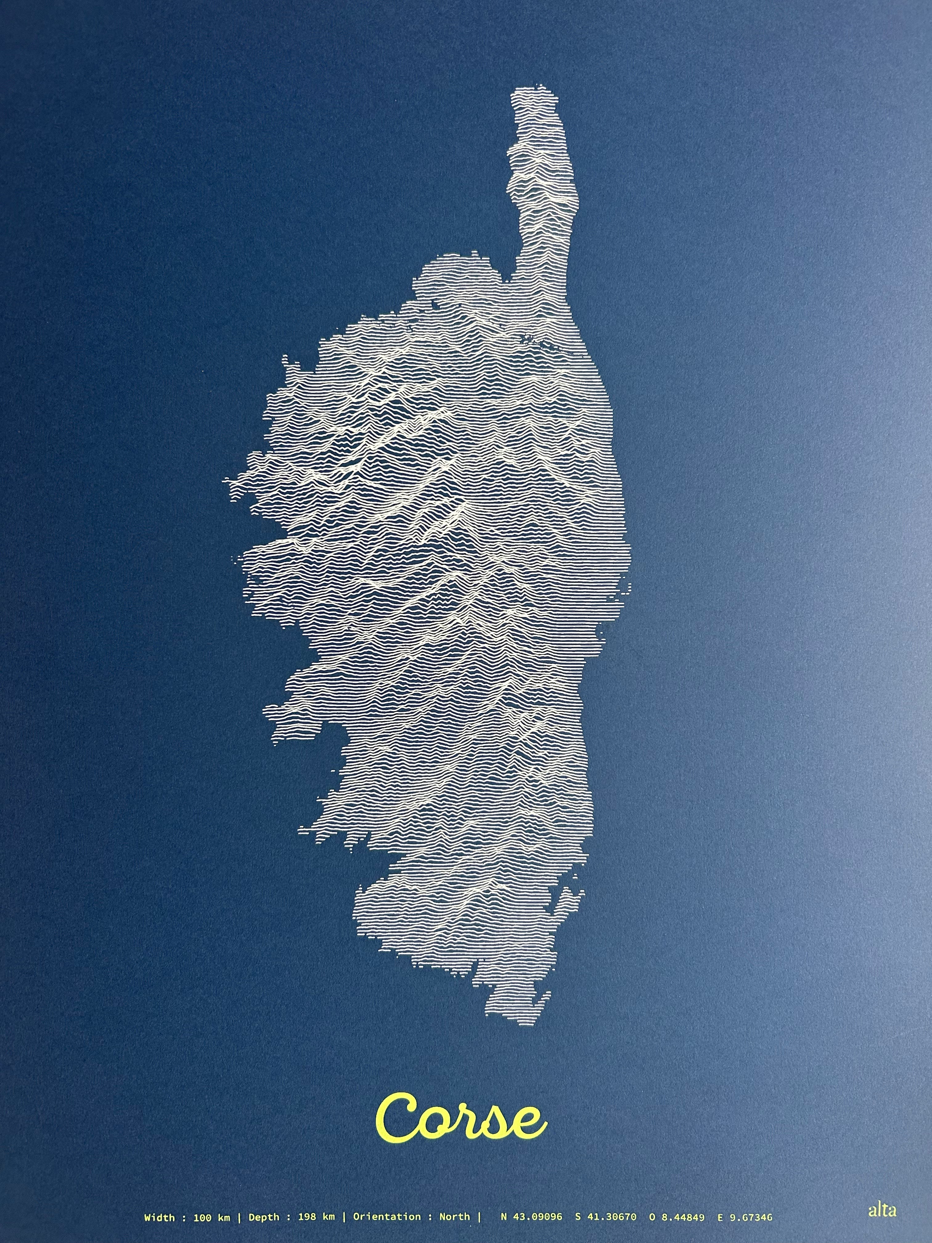 Sérigraphie de la Corse (série limitée)