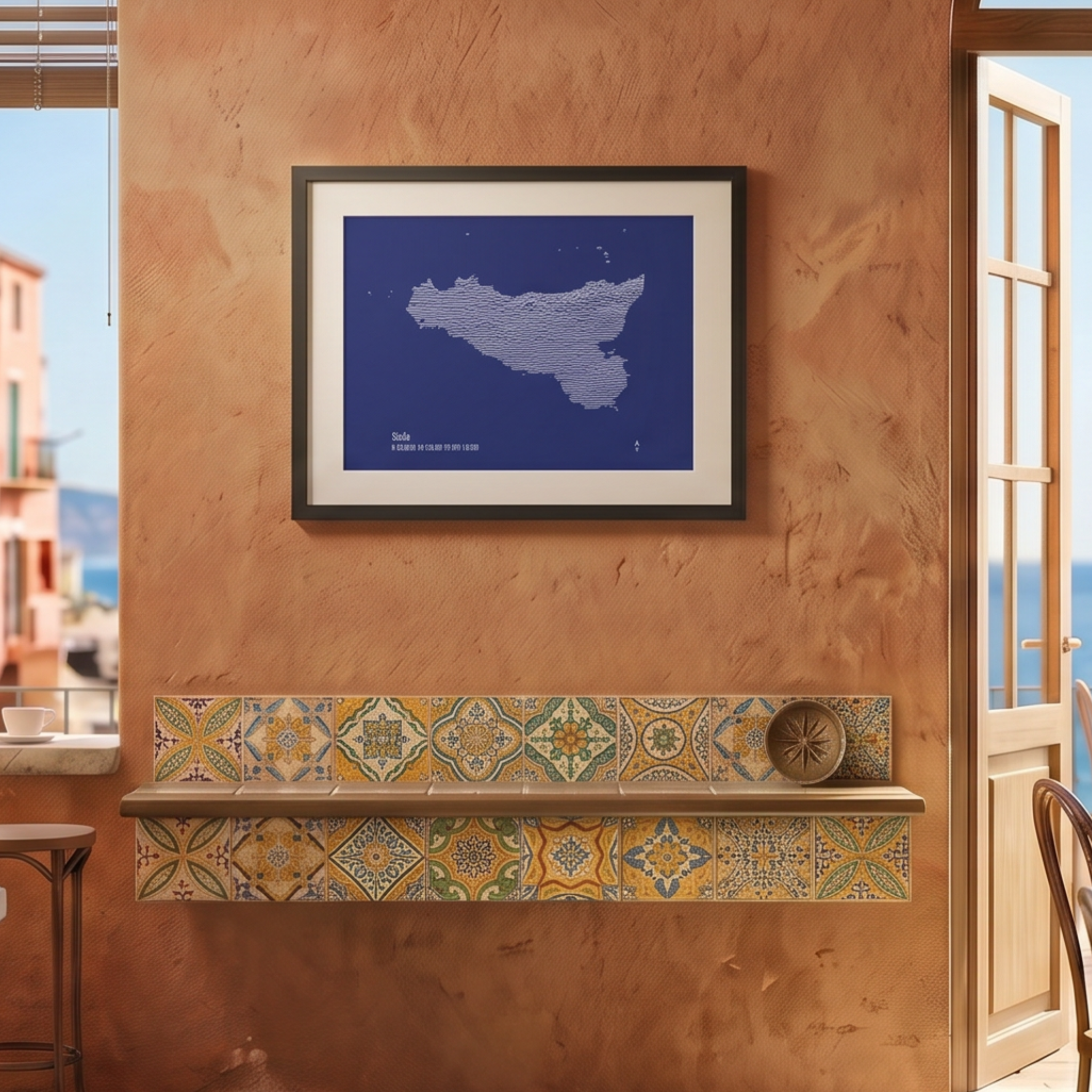 Illustration topographique de la Sicile, détail côtes — Alta Ateliers