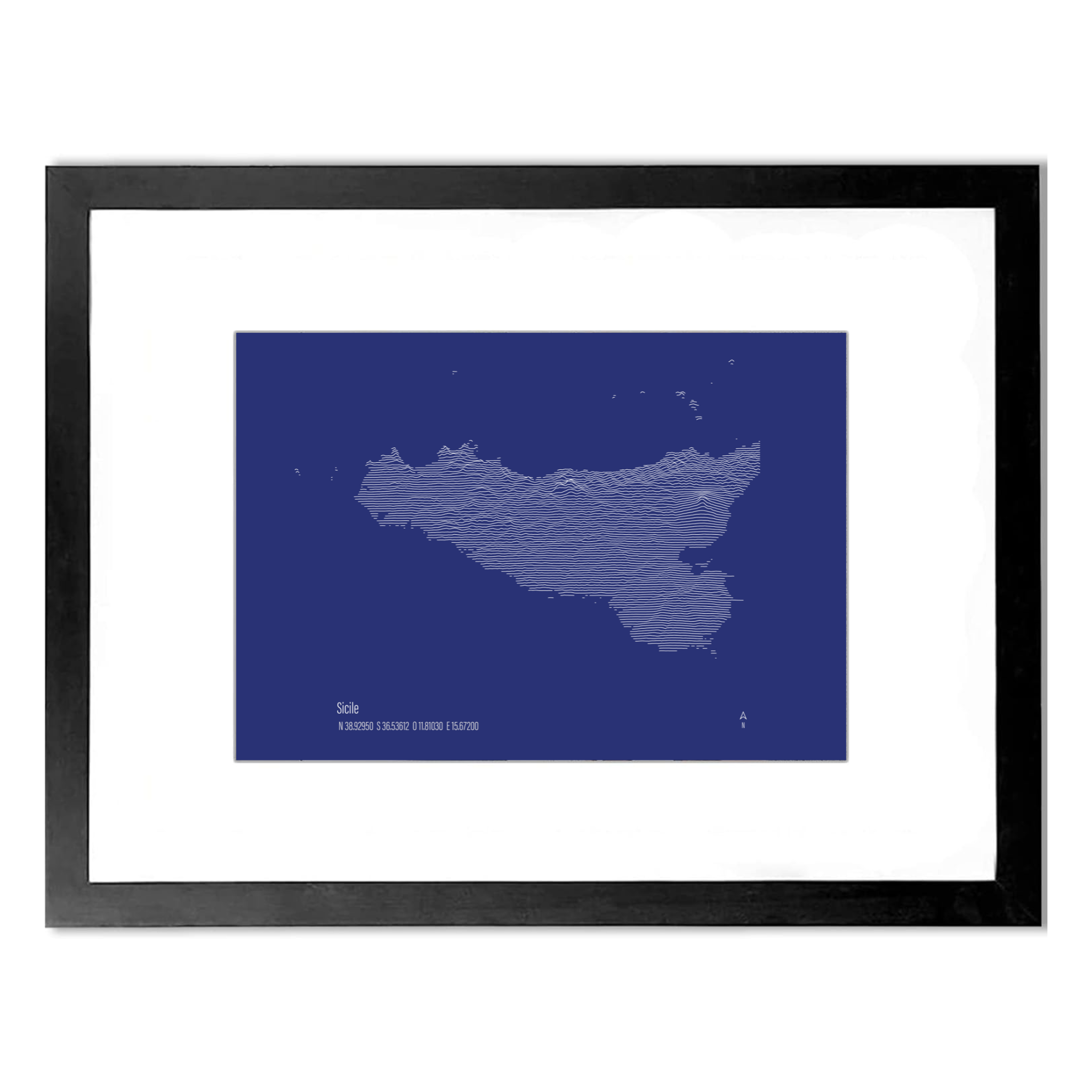 Illustration topographique de la Sicile en relief — Alta Ateliers