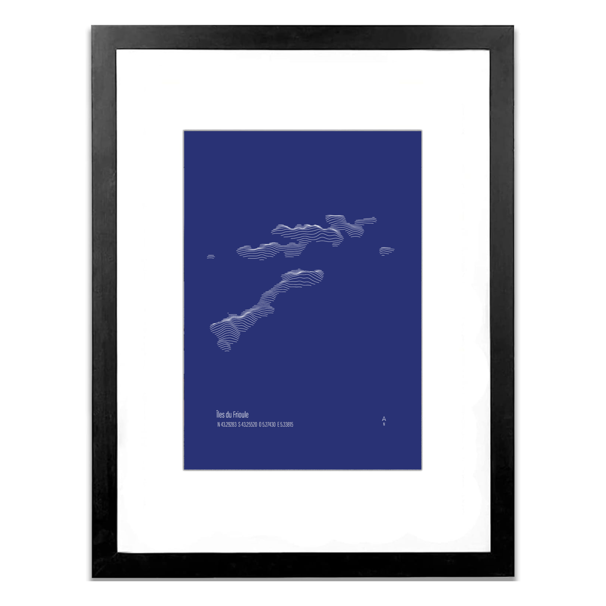 Illustration topographique des Îles du Frioule en relief — Alta Ateliers