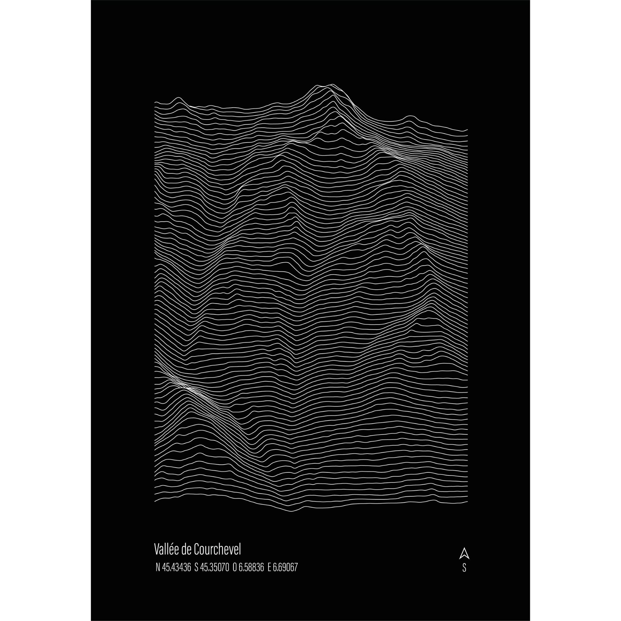 Illustration topographique de Courchevel, vue alternative — Alta Ateliers