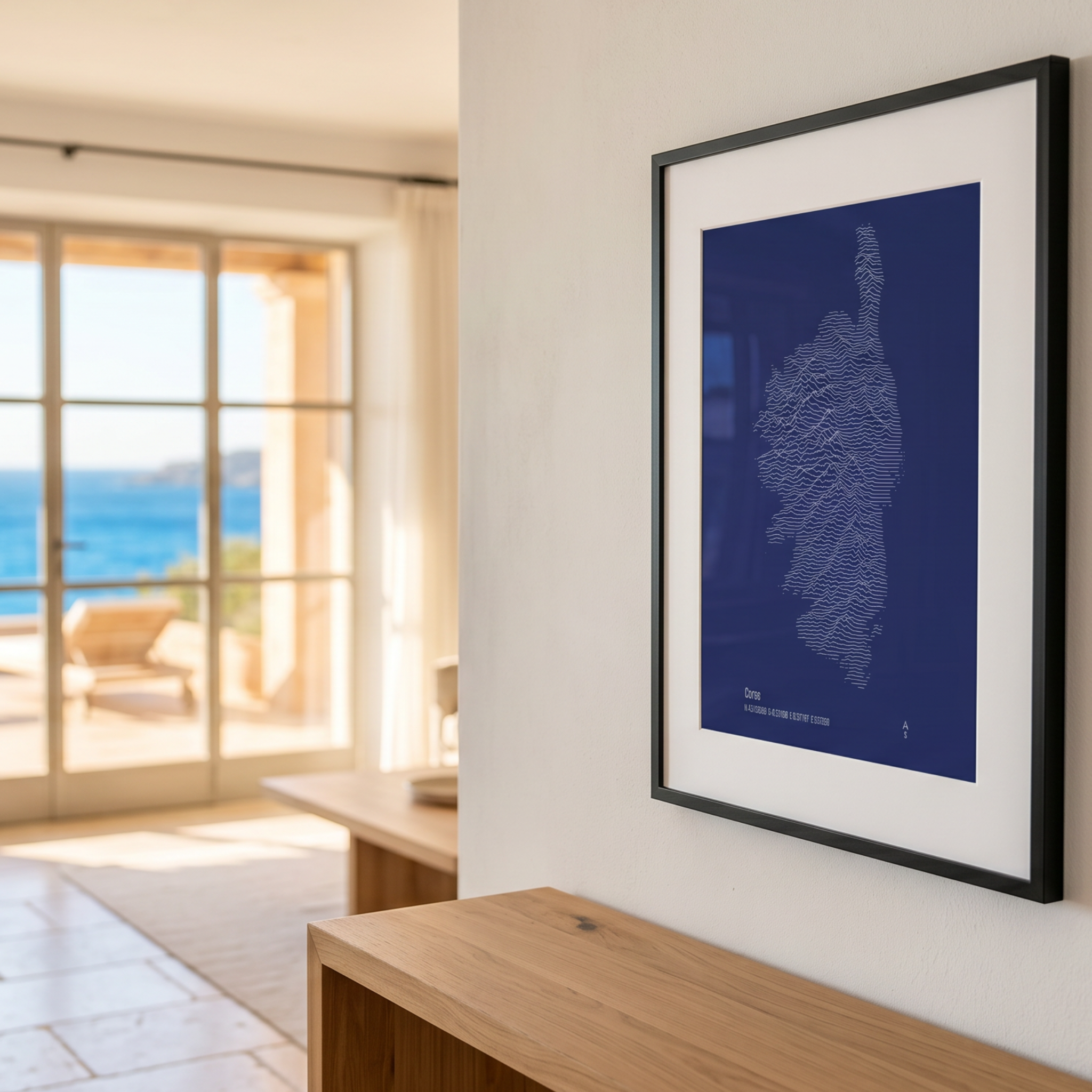 Illustration topographique de la Corse, détail côtes et montagnes — Alta Ateliers