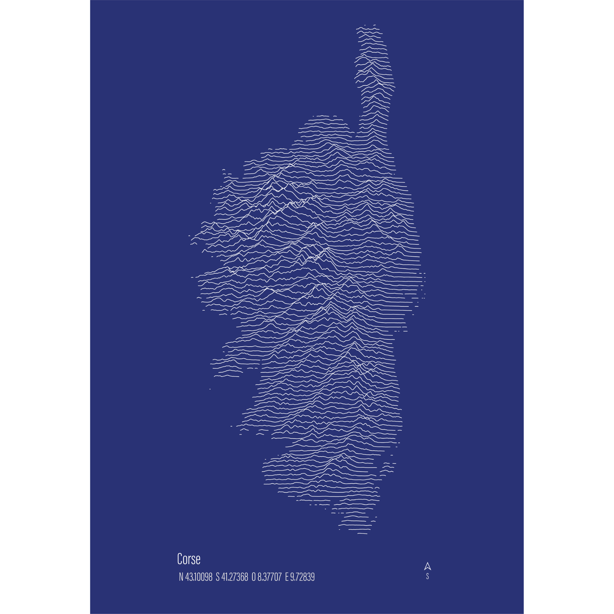 Illustration topographique de la Corse, vue alternative — Alta Ateliers